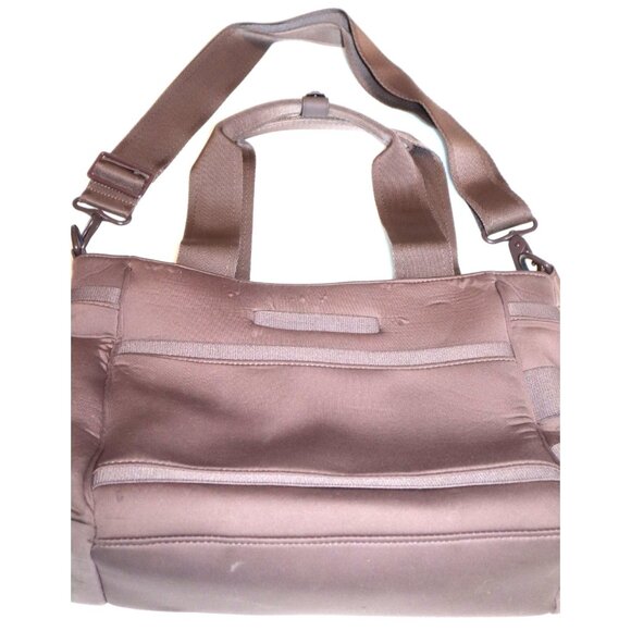 Dagne Dover London Medium Carryall Brown Neoprene Duffel Bag Travel - Picture 3 of 7